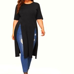 Shein plus Split longline tee